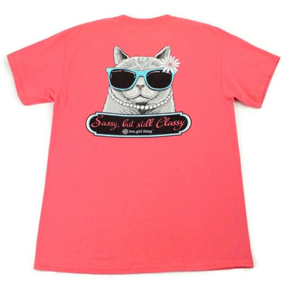 It's A Girl Thing Coral Crew Neck Short Sleeve Graphic T-Shirt Womens Large - Picture 9 of 10